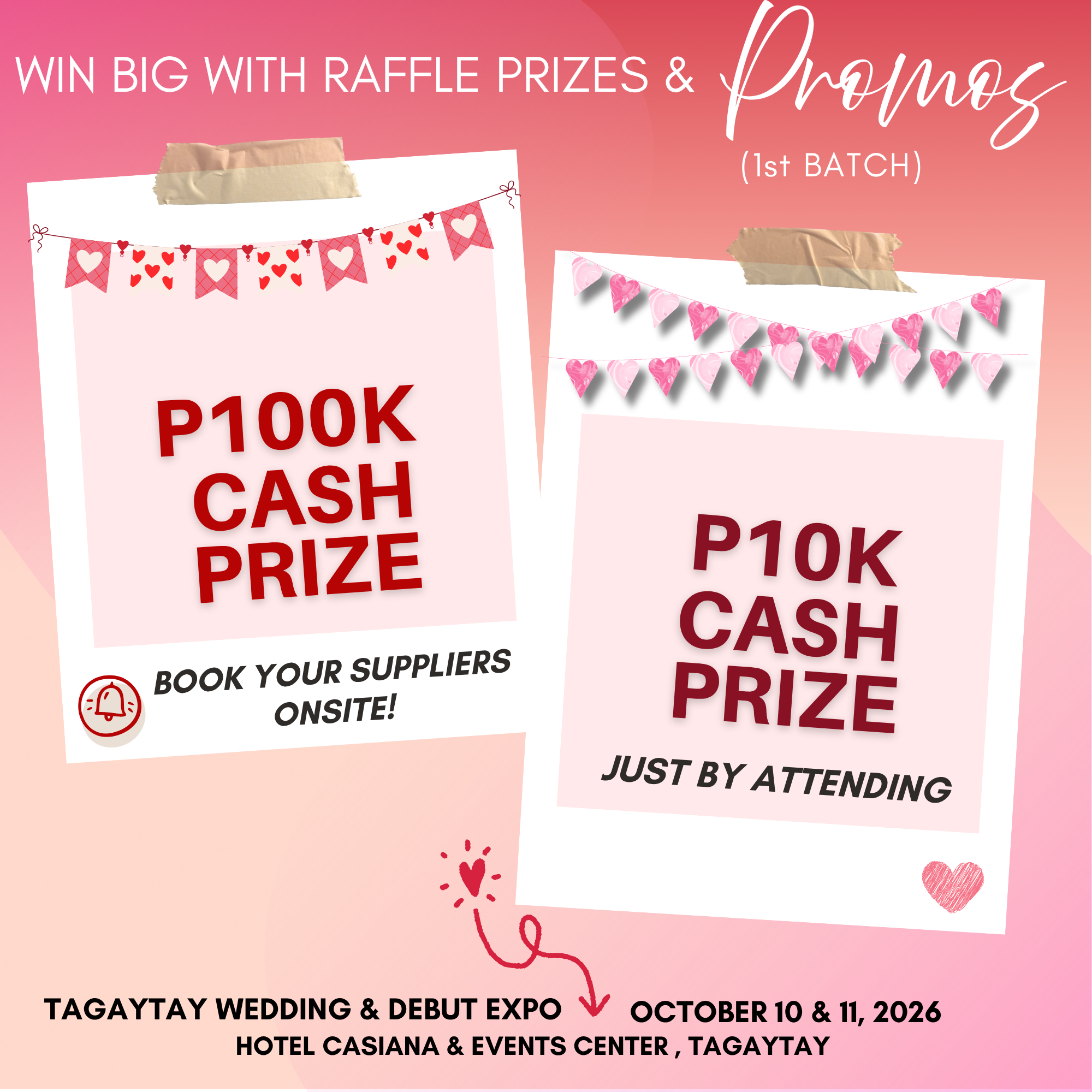 Cash raffle prizes promo